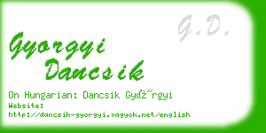 gyorgyi dancsik business card